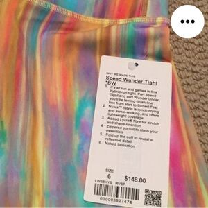 RARE Full set! Lululemon Speed Wunder Tight SW Seawheeze 2018 with matching bra